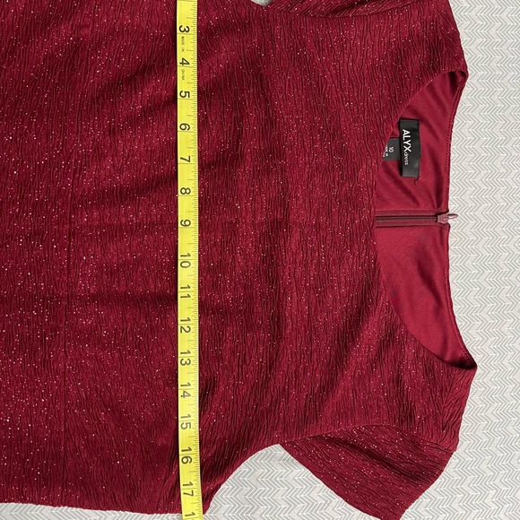 Alyx glittery sparkle red burgundy fitted cocktail dress - size 10 - Picture 2 of 5